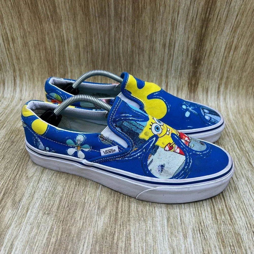Vans x Spongebob Squarepants Classic Slip-On Women's 8.5 Blue Shoes Sneakers - Picture 1 of 10